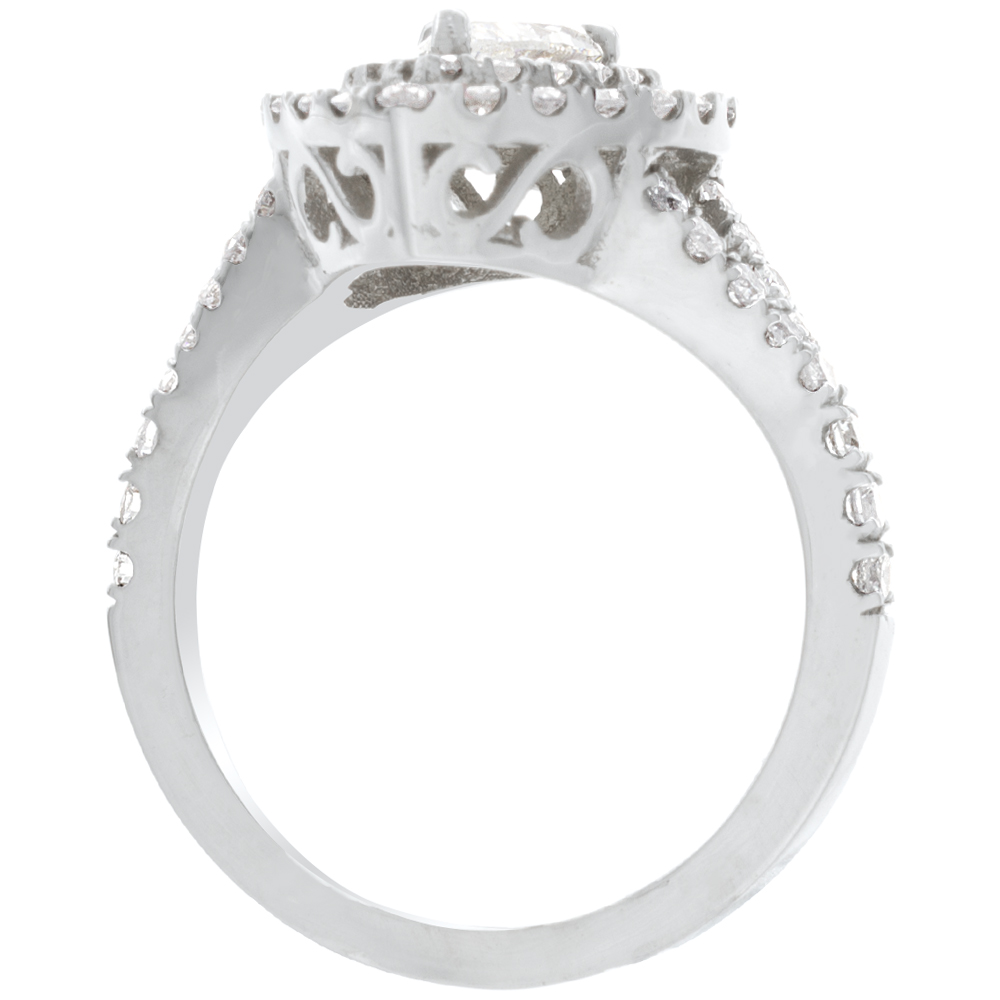 Pear Shape Double Halo Ring